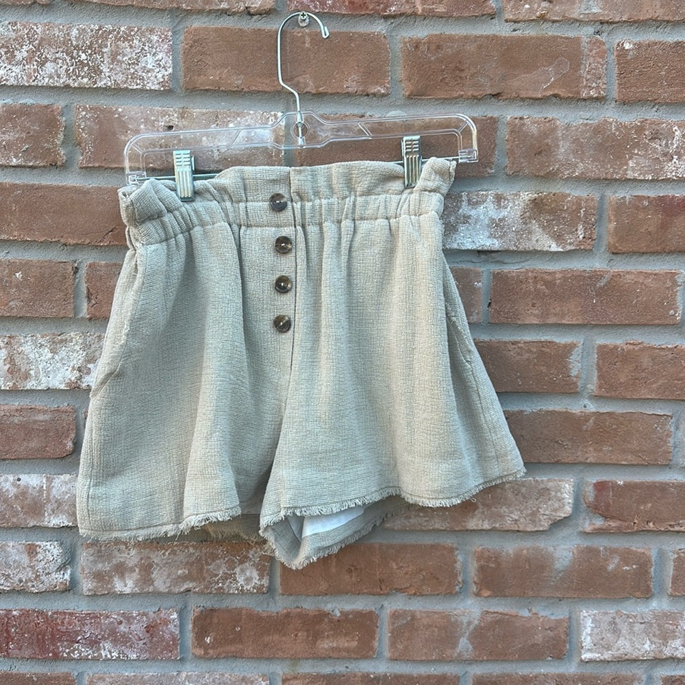 NWT Something Navy Burlap Paperbag Shorts